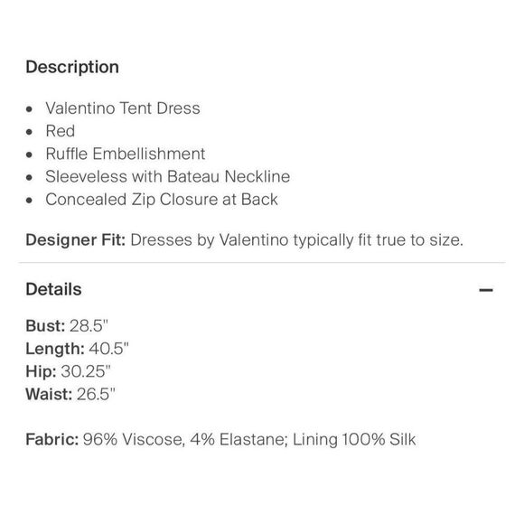 Valentino Authentic Solid Red Crew Neck Tank Knee Length Dress 4 Small Italy - Picture 9 of 9